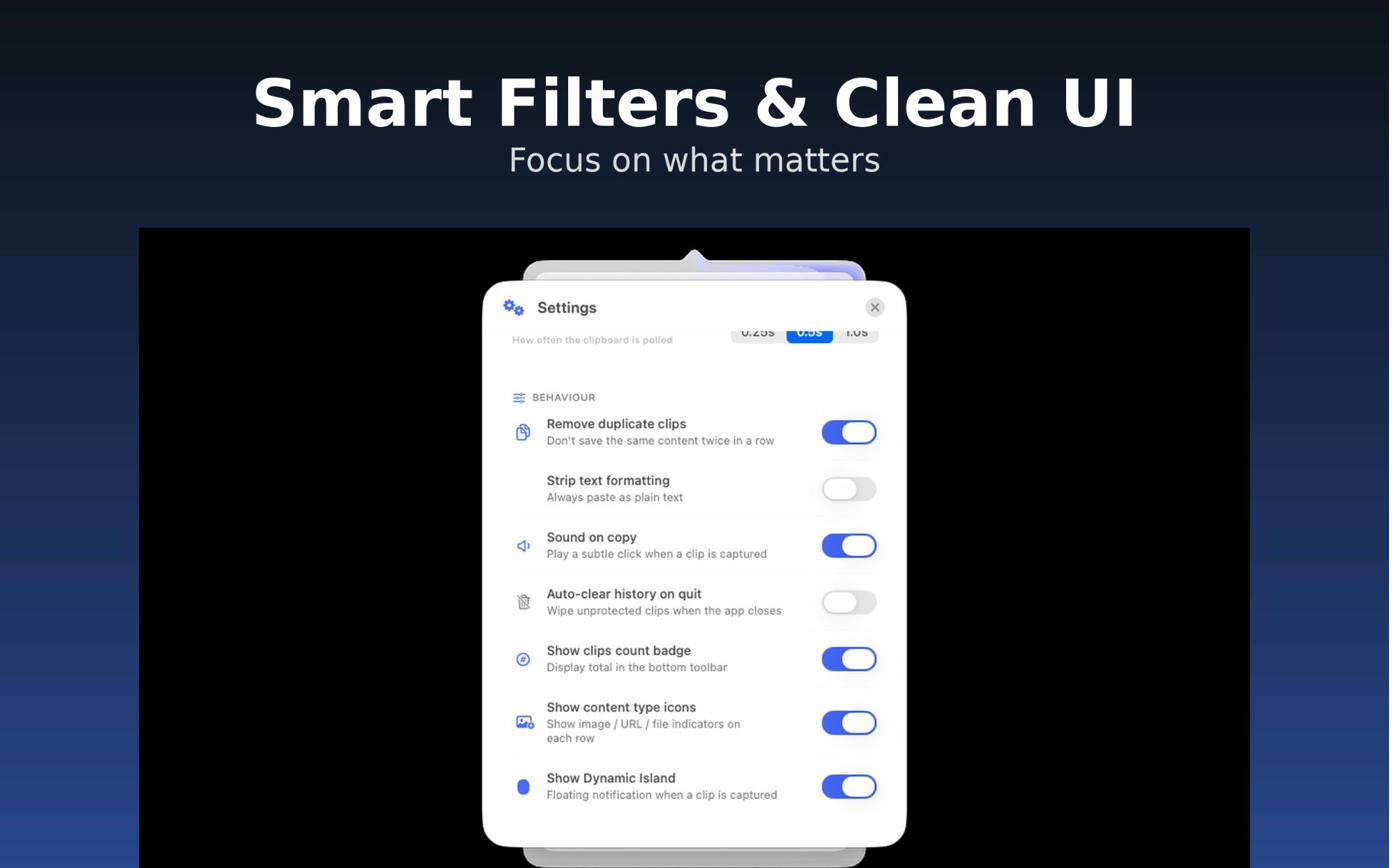Clipfinity advanced behavior controls and app exclusion settings